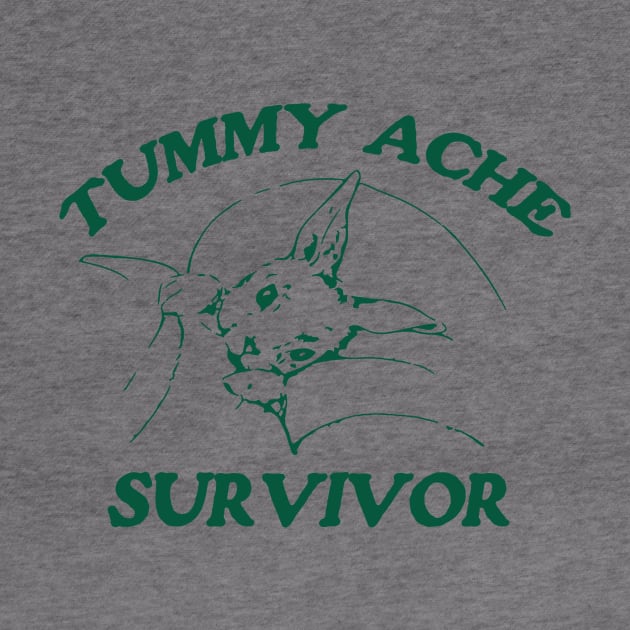 Tummy Ache Survivor T Shirt, Tummy Ache Tee, Meme T Shirt, Vintage Cartoon T Shirt, Aesthetic Tee, Unisex by Justin green